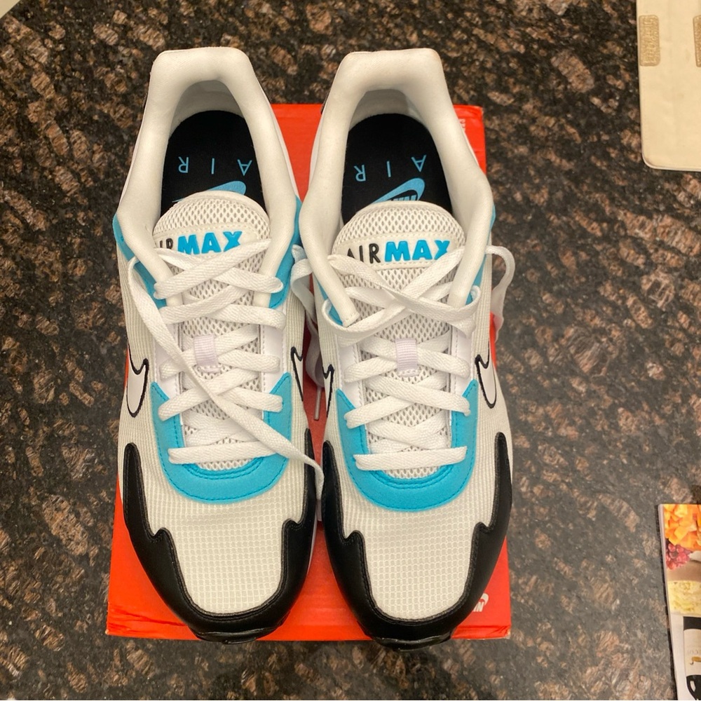 Nike Air Max White and Black with Teal Highlights